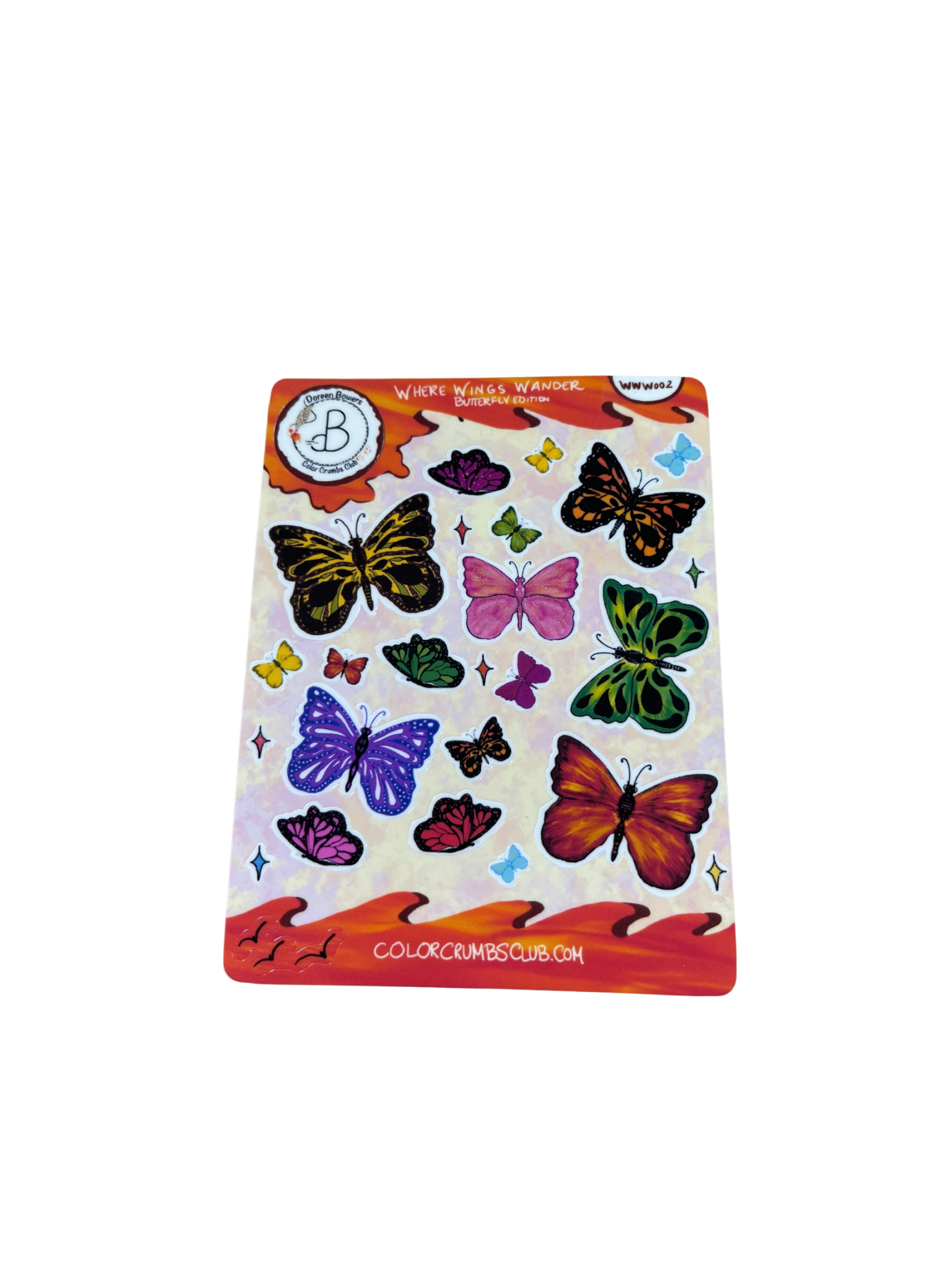 Butterfly Sticker Sheet | Where Wings Wander Butterfly Sticker Sheet Collection - Color Crumbs Club