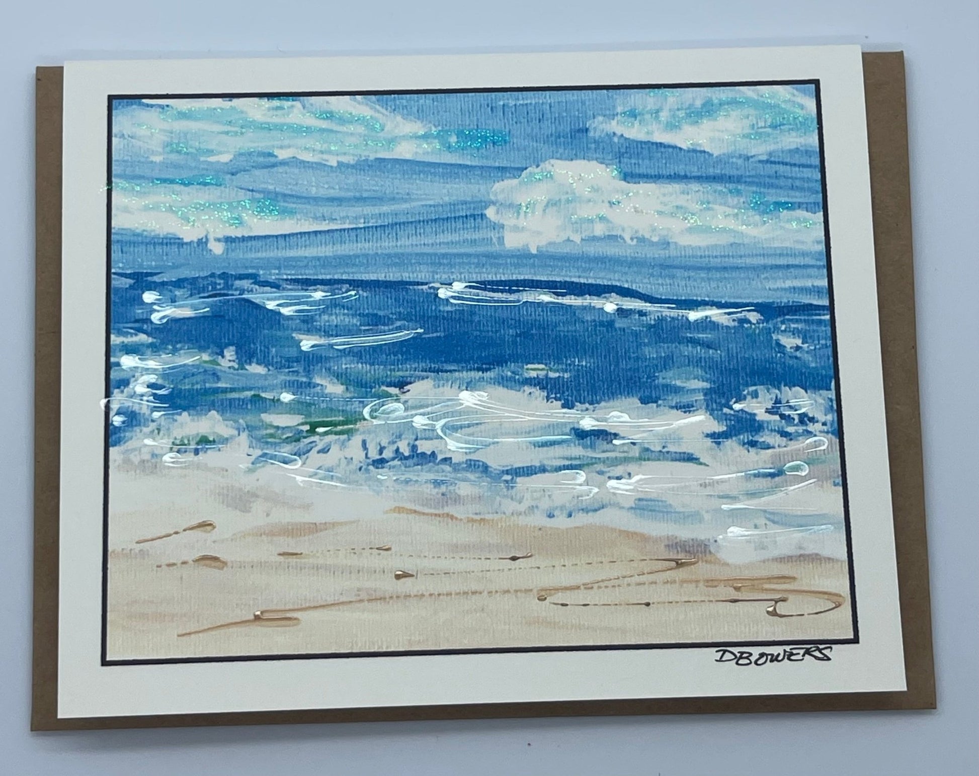 Coastal Moods Greeting Card - blank note card - Squirrellyartmama