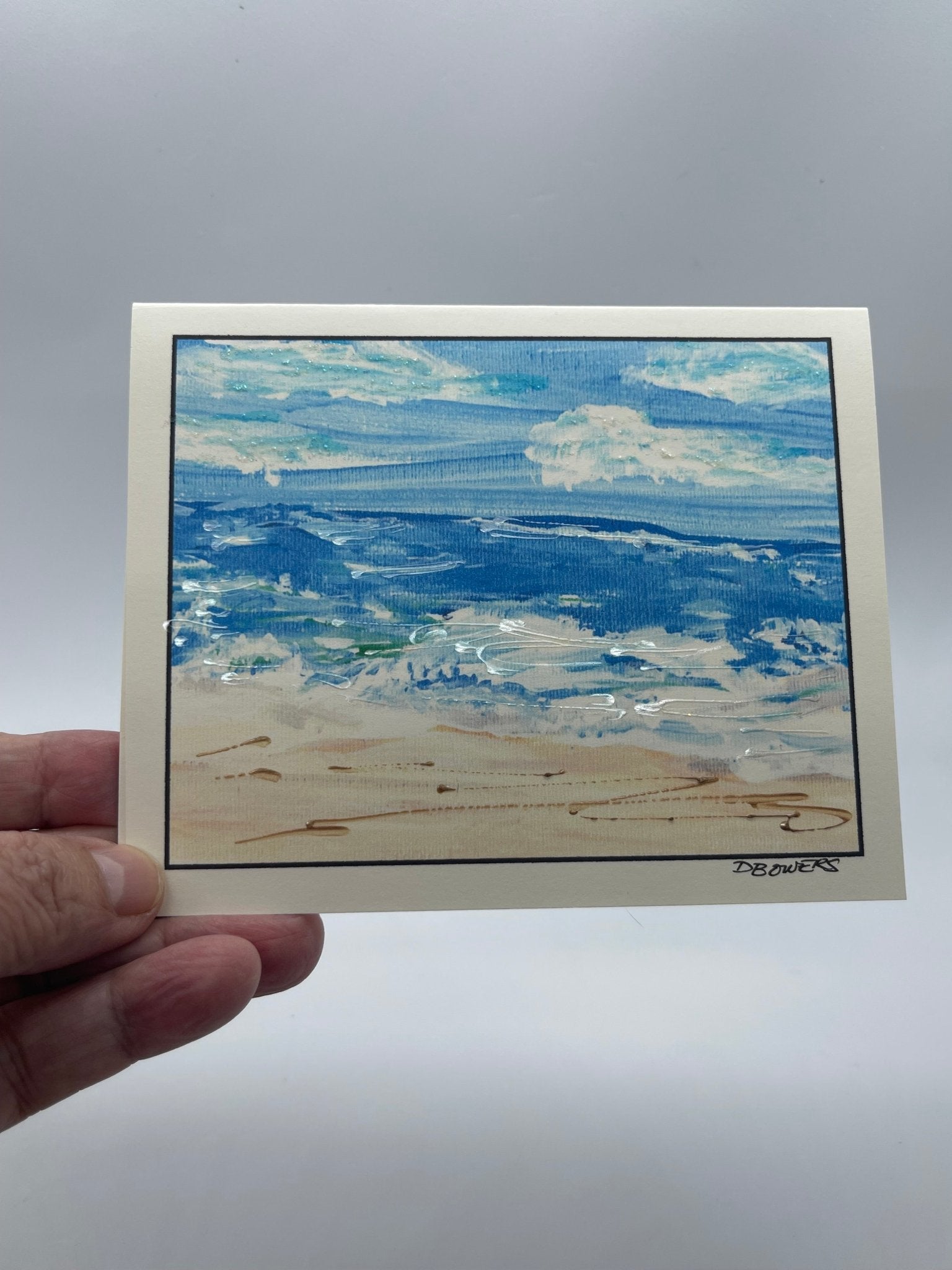 Coastal Moods Greeting Card - blank note card - Squirrellyartmama
