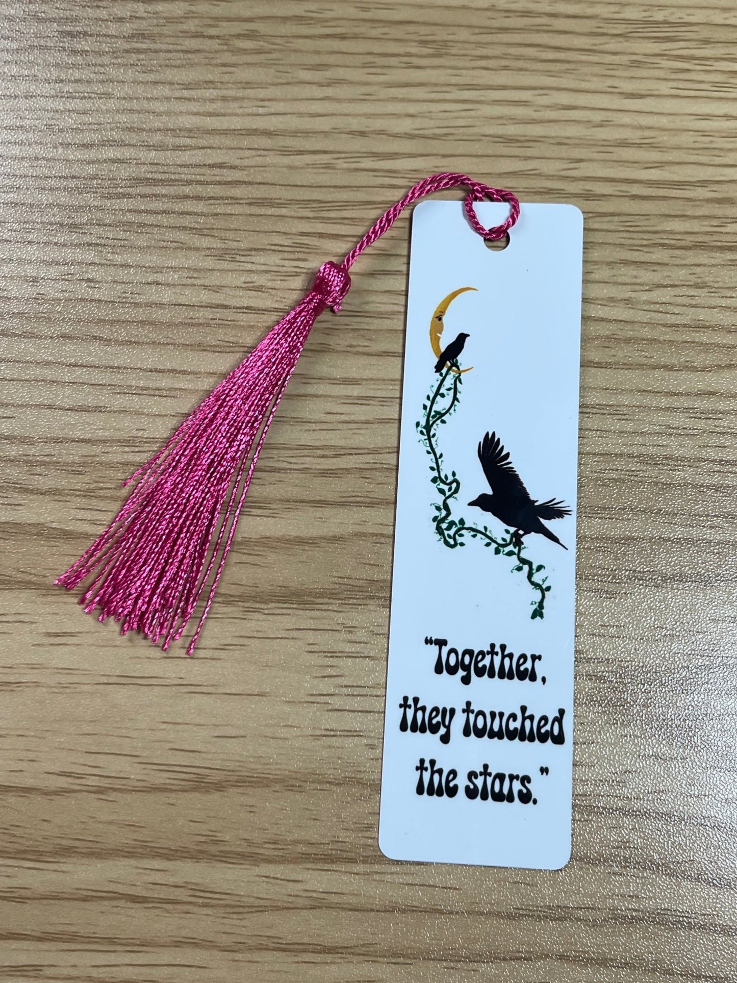 Crow & Moon Aluminum Bookmark - Together They Touched the Stars - Color Crumbs Club