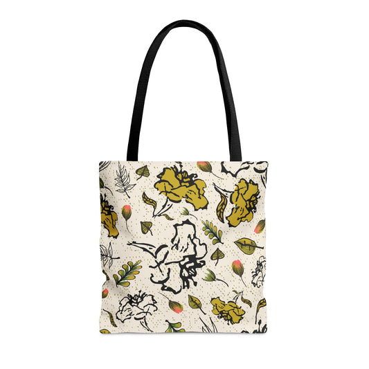 Fleeting Floral Tote Bag - Squirrellyartmama