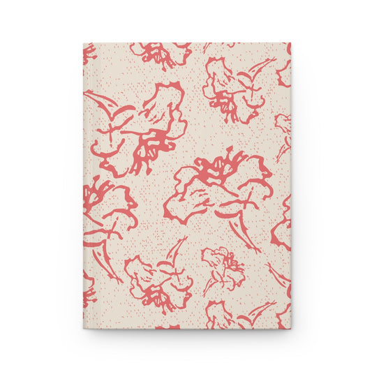 Fleeting Peach Flowers with a Cream Background Hardcover Journal Matte - Squirrellyartmama