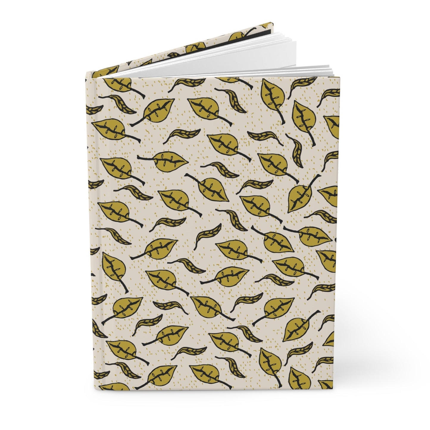 Fleeting Petals Green Leaves Hardcover Journal Matte - Squirrellyartmama