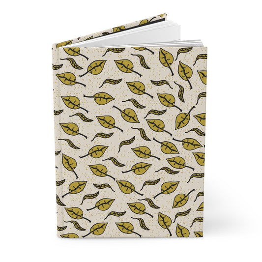 Fleeting Petals Green Leaves Hardcover Journal Matte - Squirrellyartmama