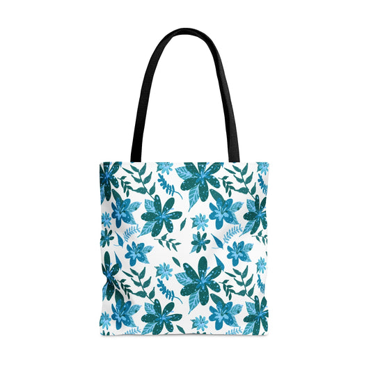 Floral Sense Light Blue Tote Bag - Squirrellyartmama