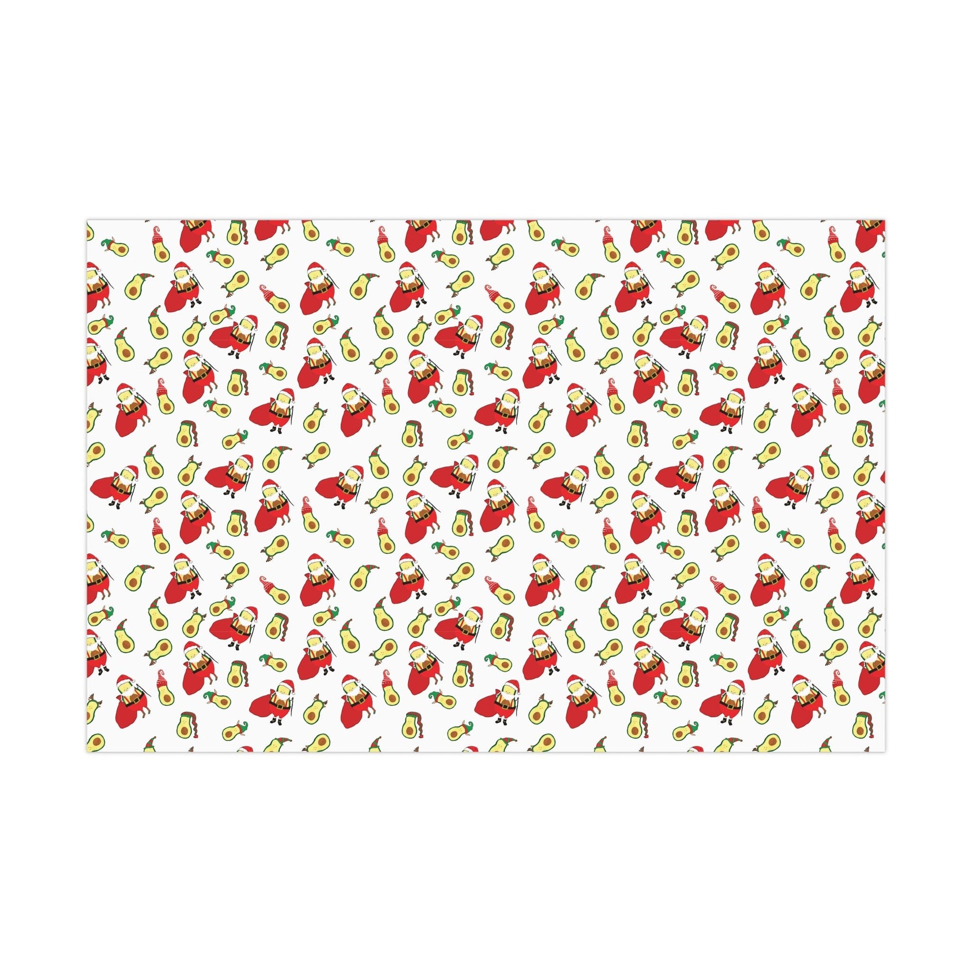 Gift Wrap Papers - Christmas Santa Avocado with Avocado Elves Wrapping Paper - Squirrellyartmama