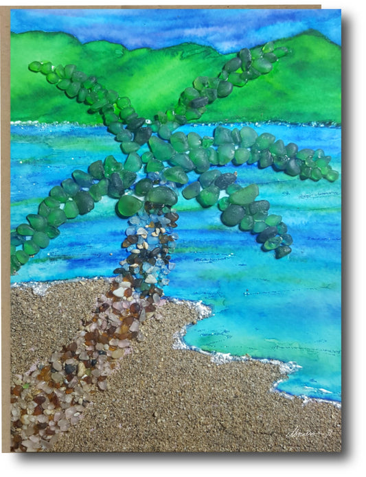 Glass Beach Greeting Card - Blank Note Card - Squirrellyartmama
