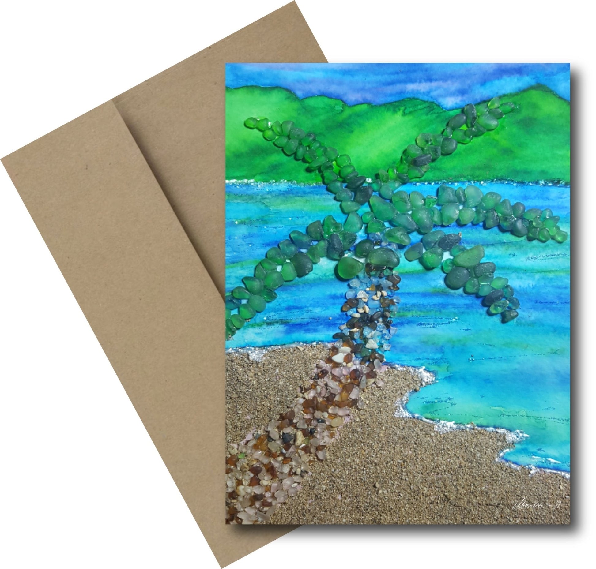 Glass Beach Greeting Card - Blank Note Card - Squirrellyartmama