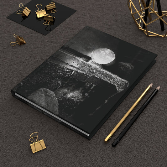 Glass Sphere Black and White Hardcover Journal Matte - Squirrellyartmama