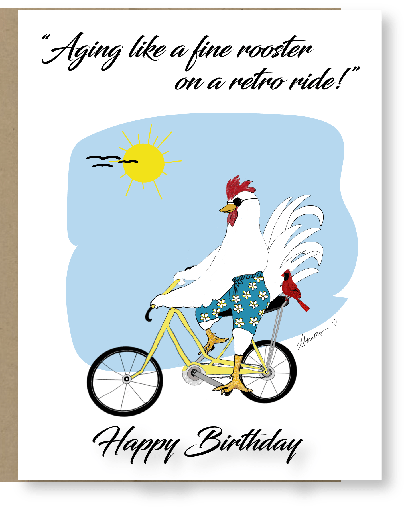 Great Birthday Ride Greeting Card - Blank Note Card - Squirrellyartmama