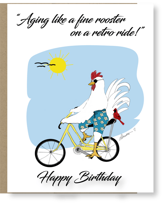 Great Birthday Ride Greeting Card - Blank Note Card - Squirrellyartmama