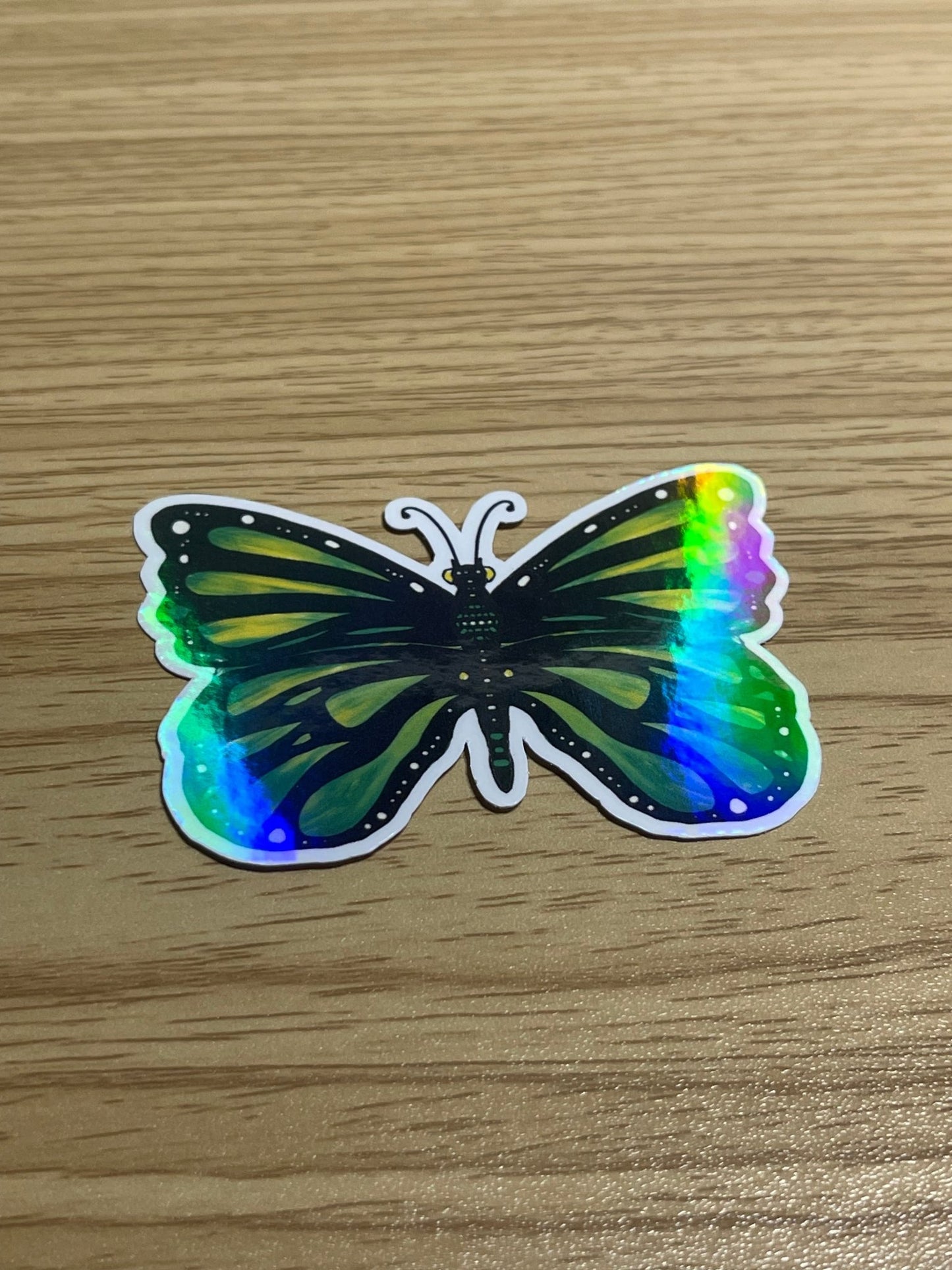 Green Holographic Butterfly Sticker – Iridescent Vinyl Decal - Color Crumbs Club