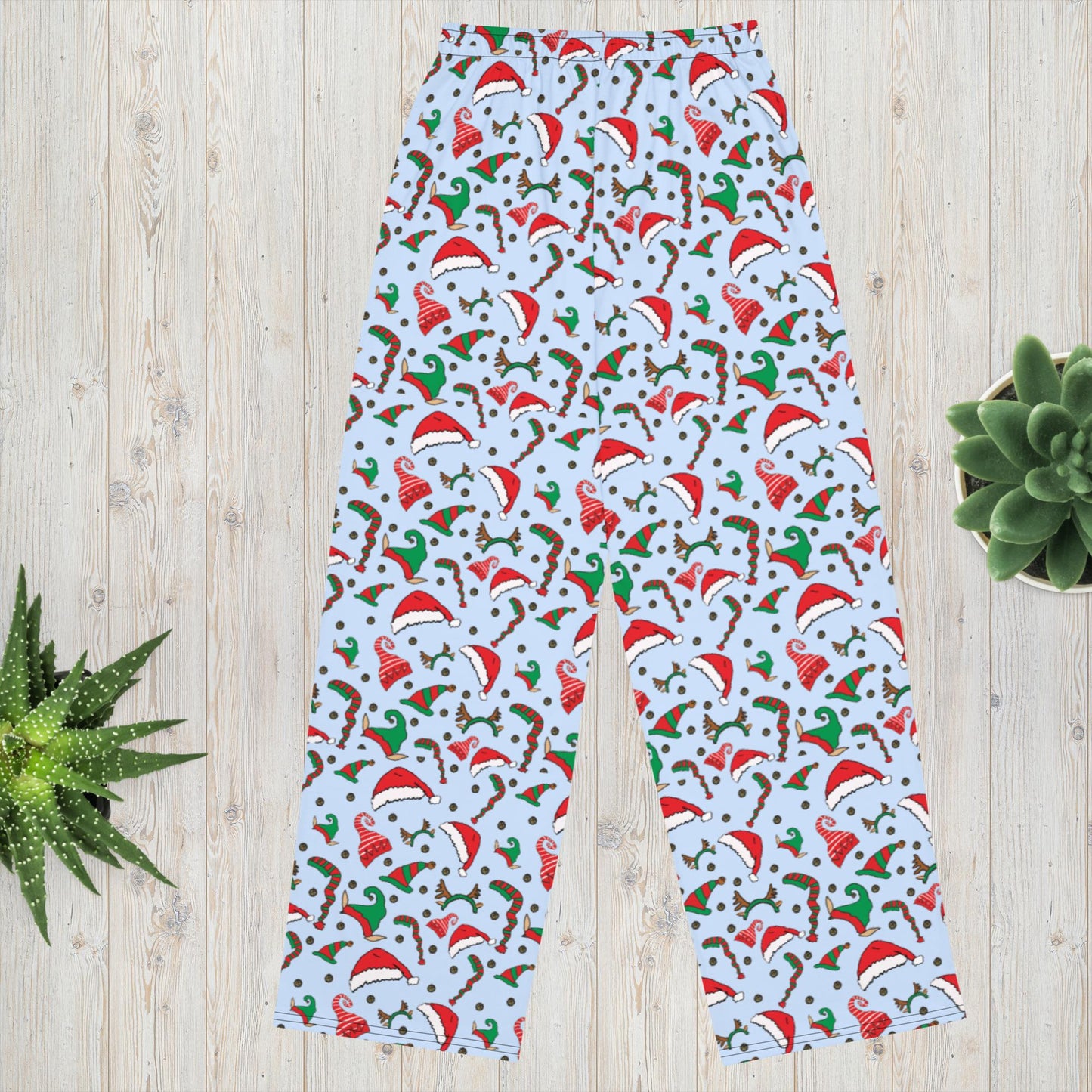 Merry Hats for the Holiday Pajama Pants | unisex wide - leg pants - Squirrellyartmama