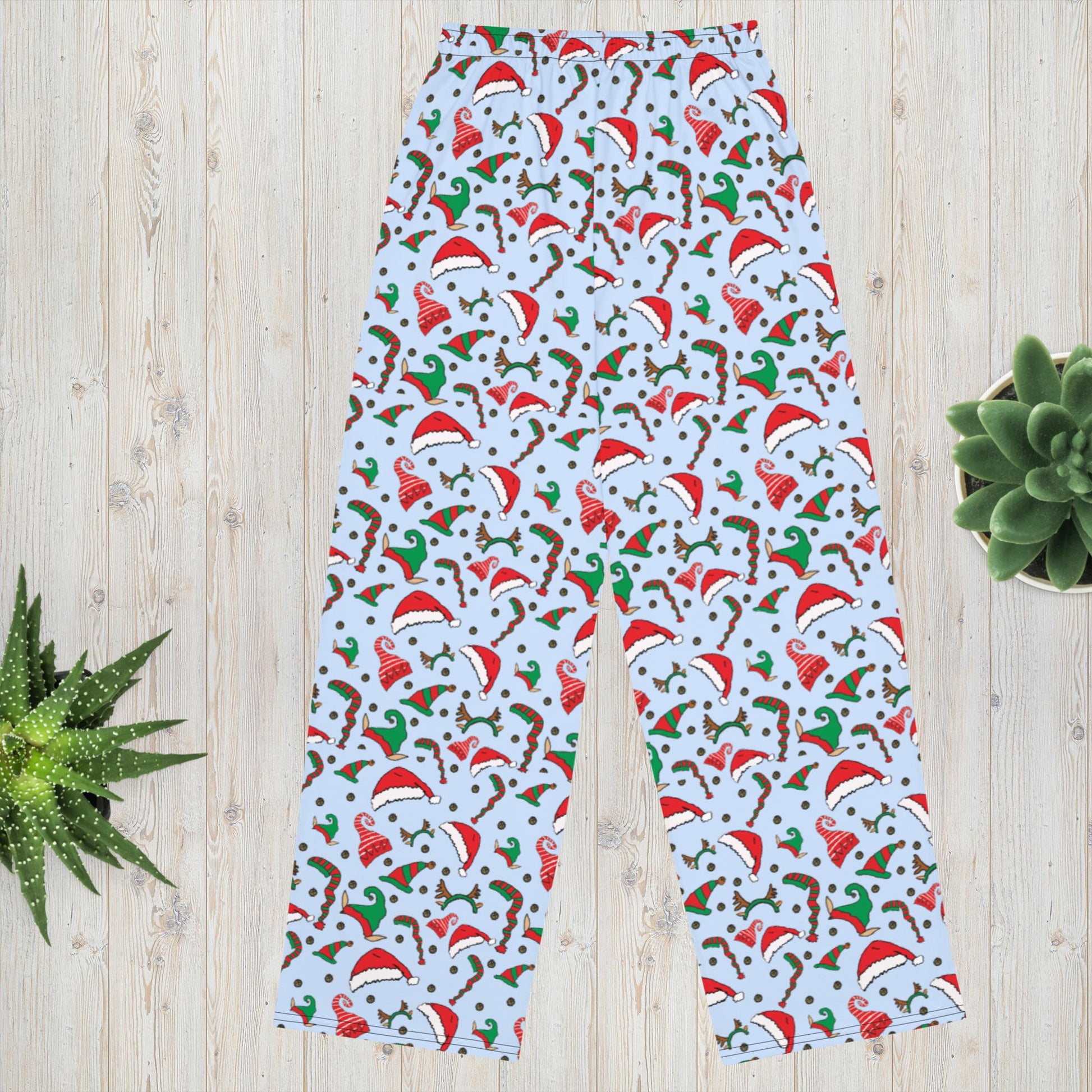 Merry Hats for the Holiday Pajama Pants | unisex wide - leg pants - Squirrellyartmama