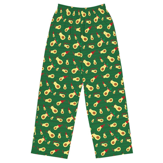 Minty Elves Pajama Pants - unisex wide - leg pants - Squirrellyartmama
