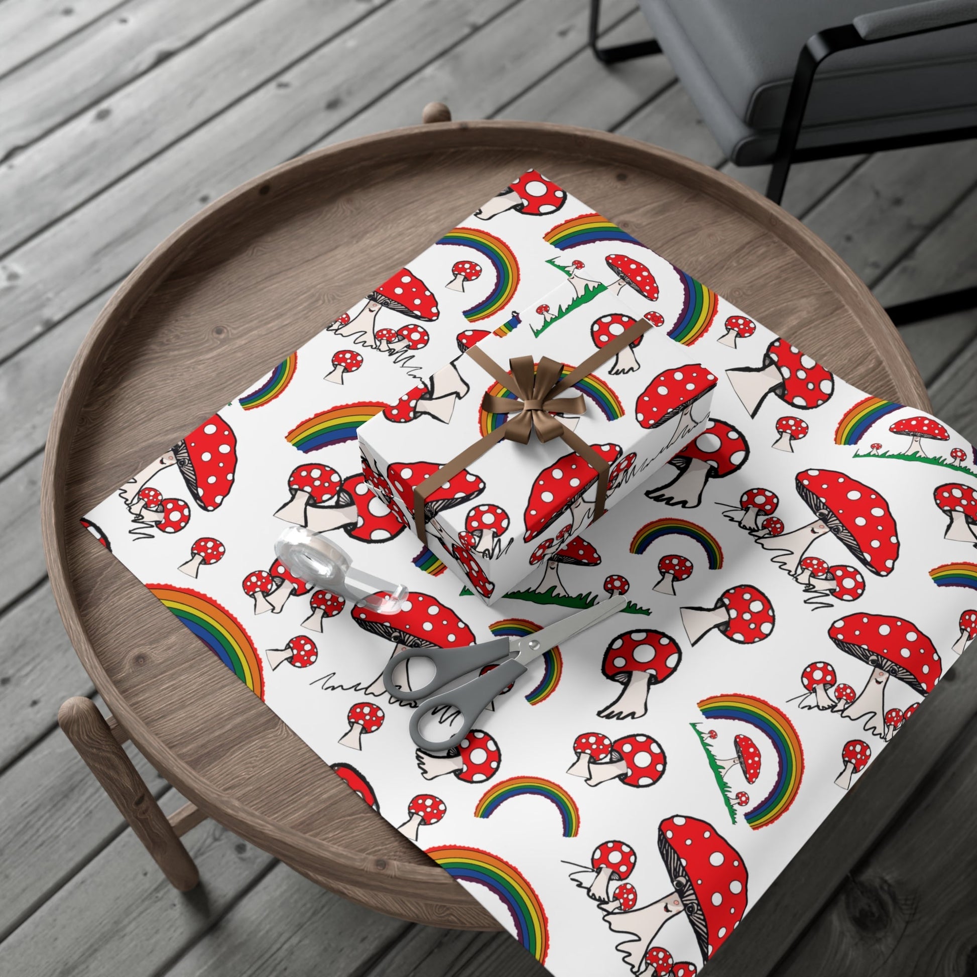 Mushroom Gift Wrap Paper - Squirrellyartmama