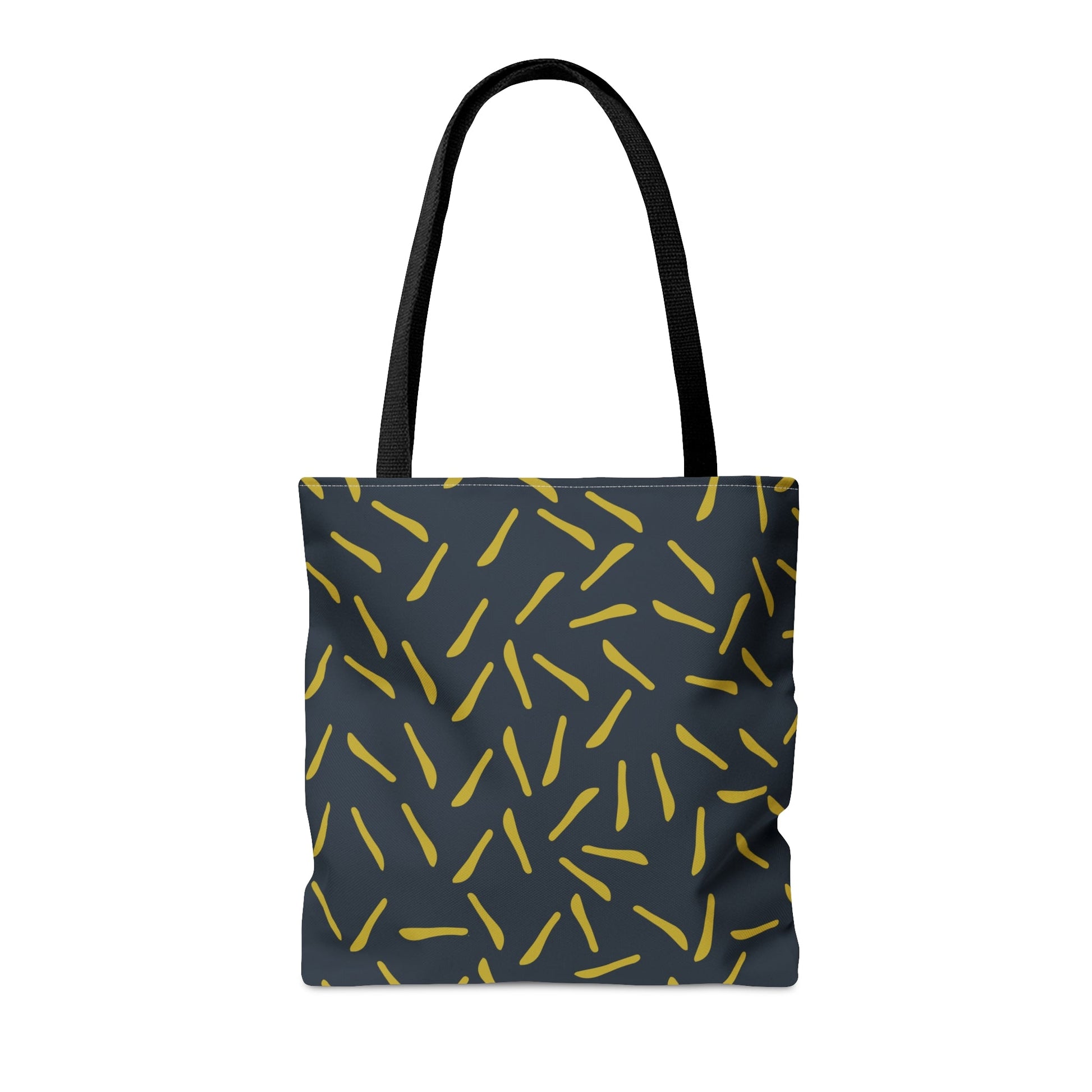 Navy with Green Lines Tote Bag - Squirrellyartmama