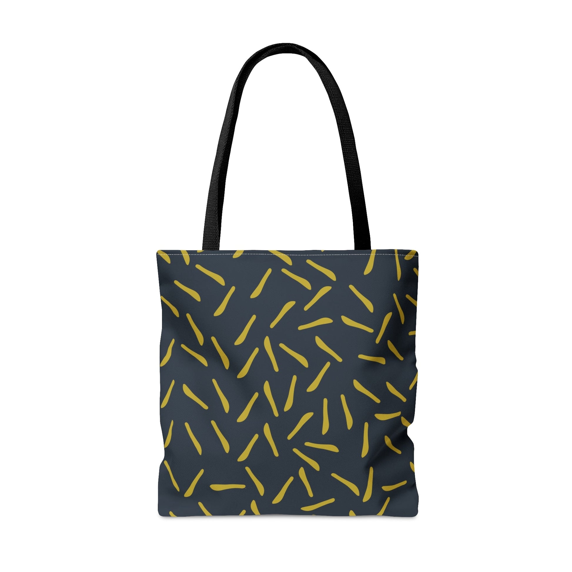 Navy with Green Lines Tote Bag - Squirrellyartmama