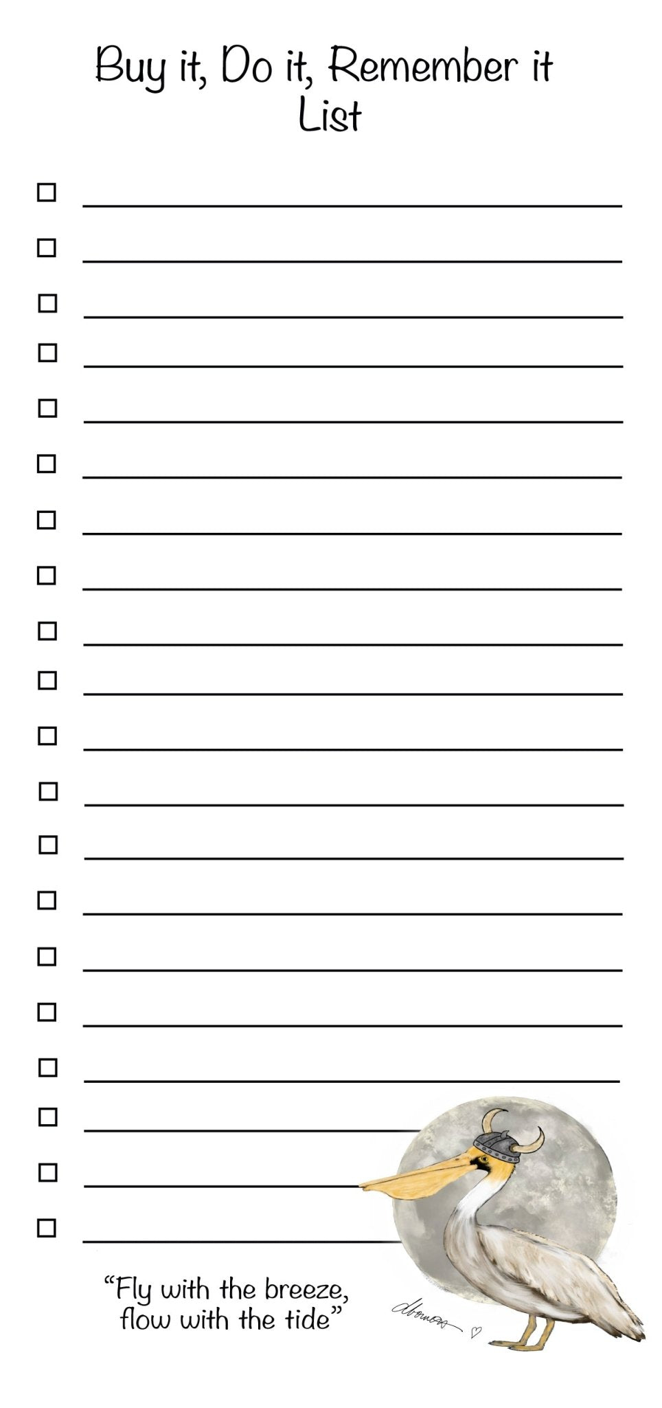 Pelican Moon Magnetic Notepad – Buy It, Do It, Remember It” List Pad | Coastal Refrigerator To - Do List - Color Crumbs Club