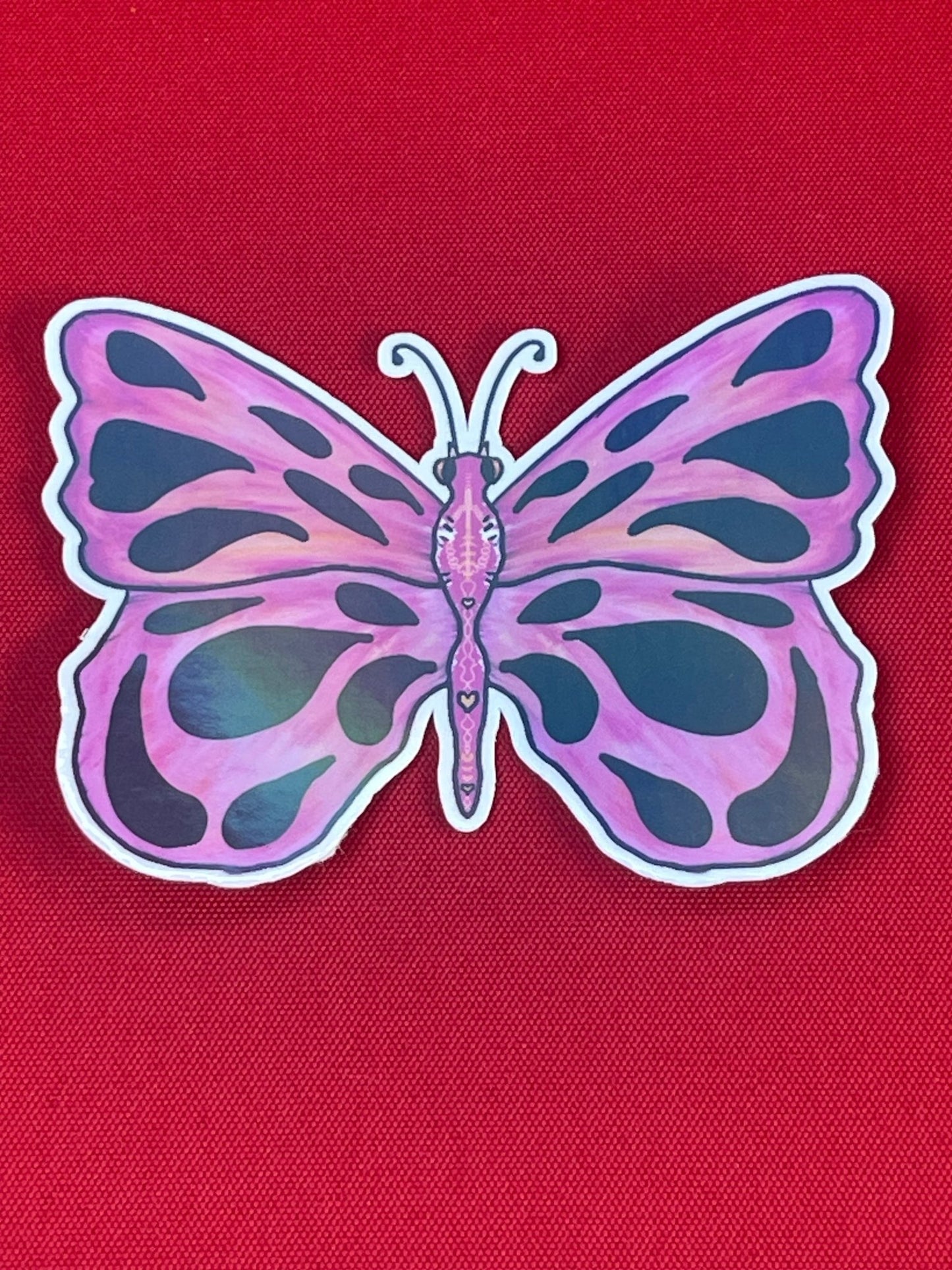 Pink Iridescent Butterfly Sticker - Die Cut Sticker Natures Butterfly - Color Crumbs Club