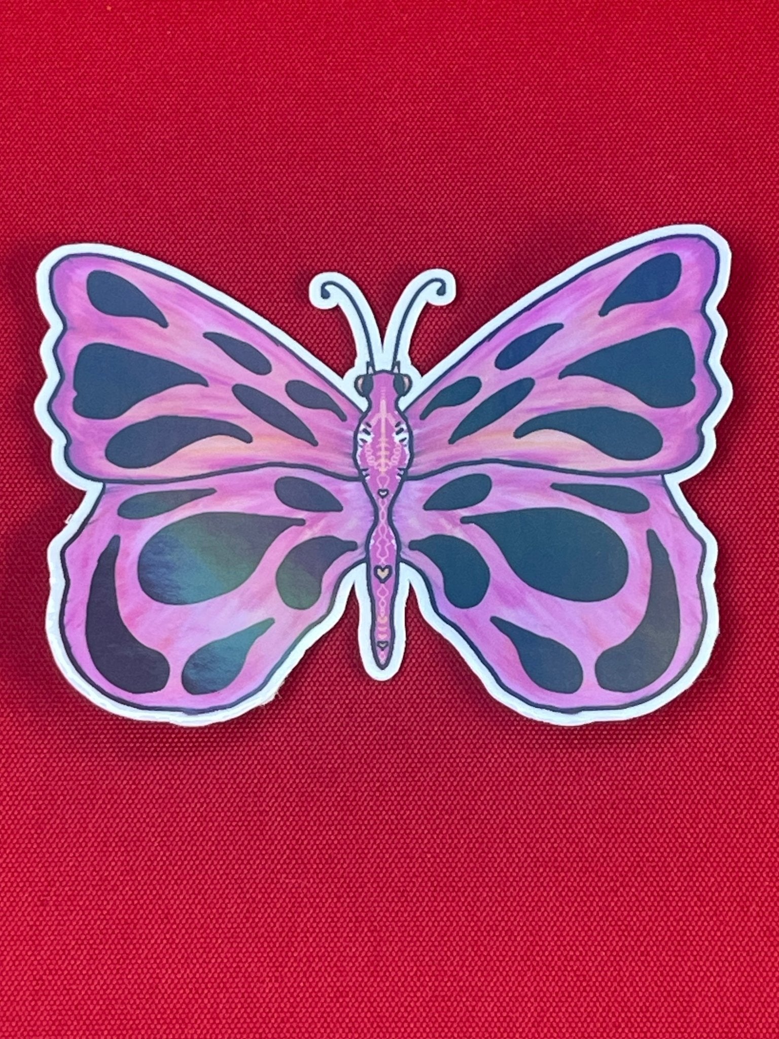 Pink Iridescent Butterfly Sticker - Die Cut Sticker Natures Butterfly - Color Crumbs Club