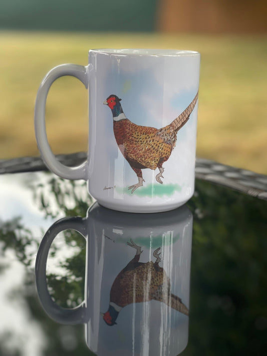 Ring - Necked Pheasant Mug – 15oz Nature - Inspired Coffee Cup - Squirrellyartmama