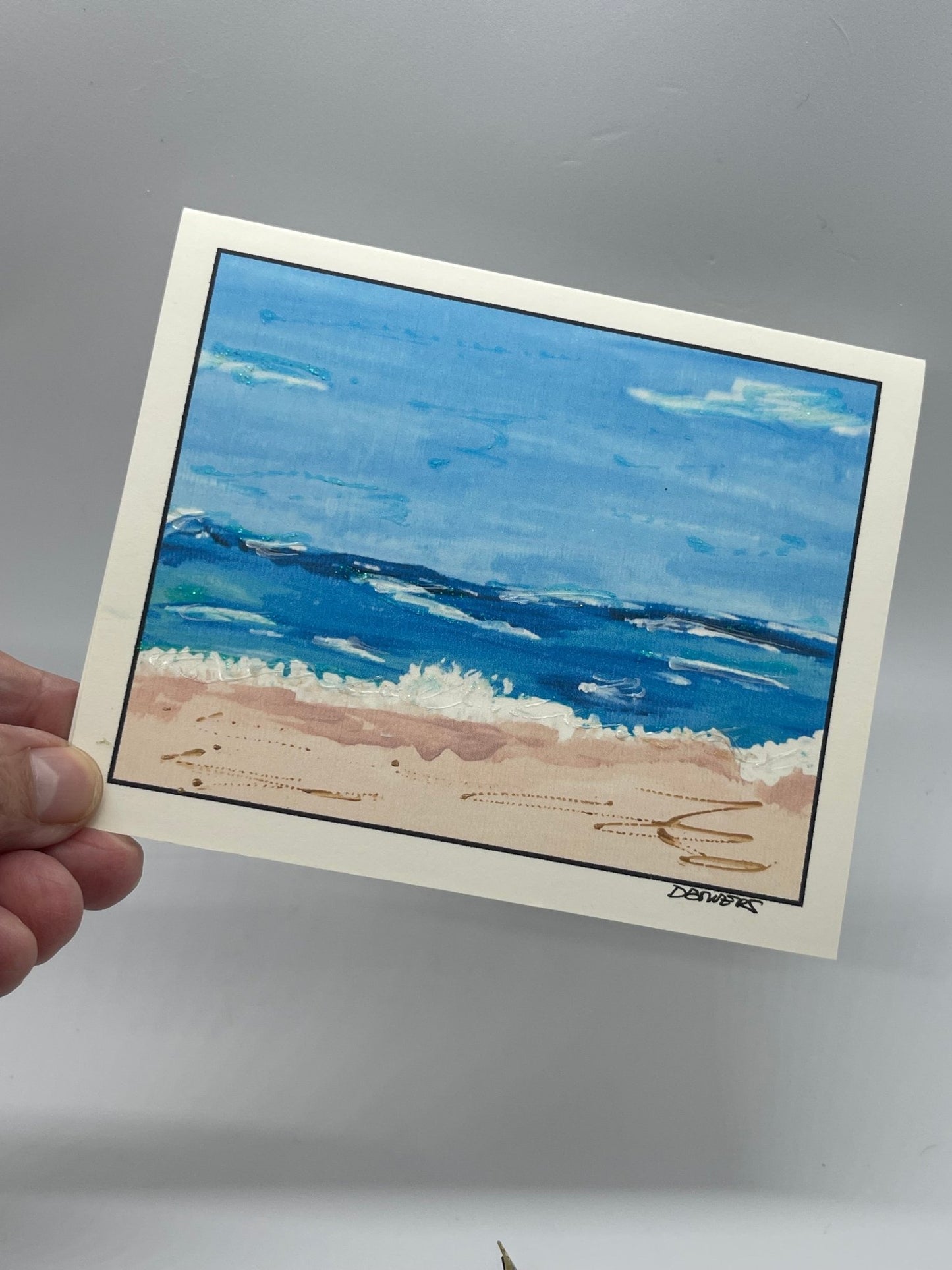 Shoreline Whispers Greeting Card - blank note card - Squirrellyartmama