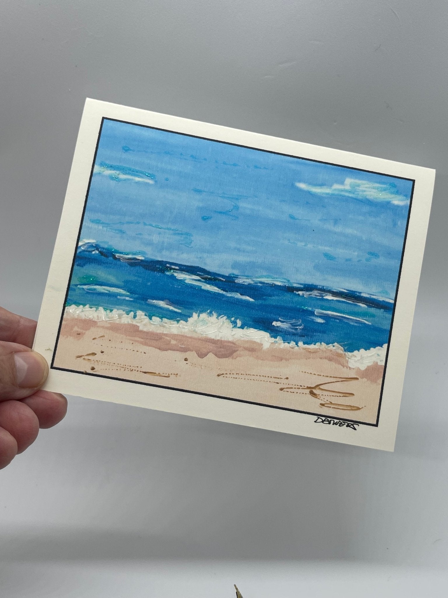Shoreline Whispers Greeting Card - blank note card - Squirrellyartmama