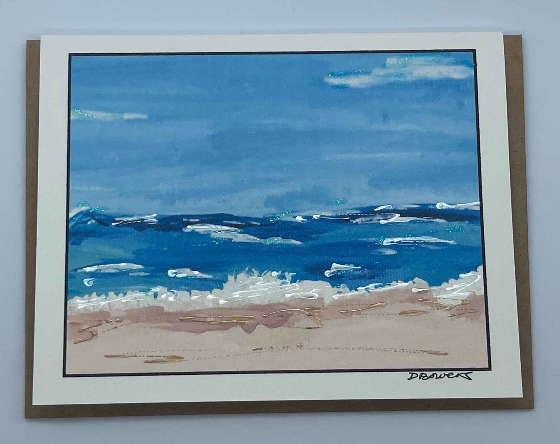 Shoreline Whispers Greeting Card - blank note card - Squirrellyartmama