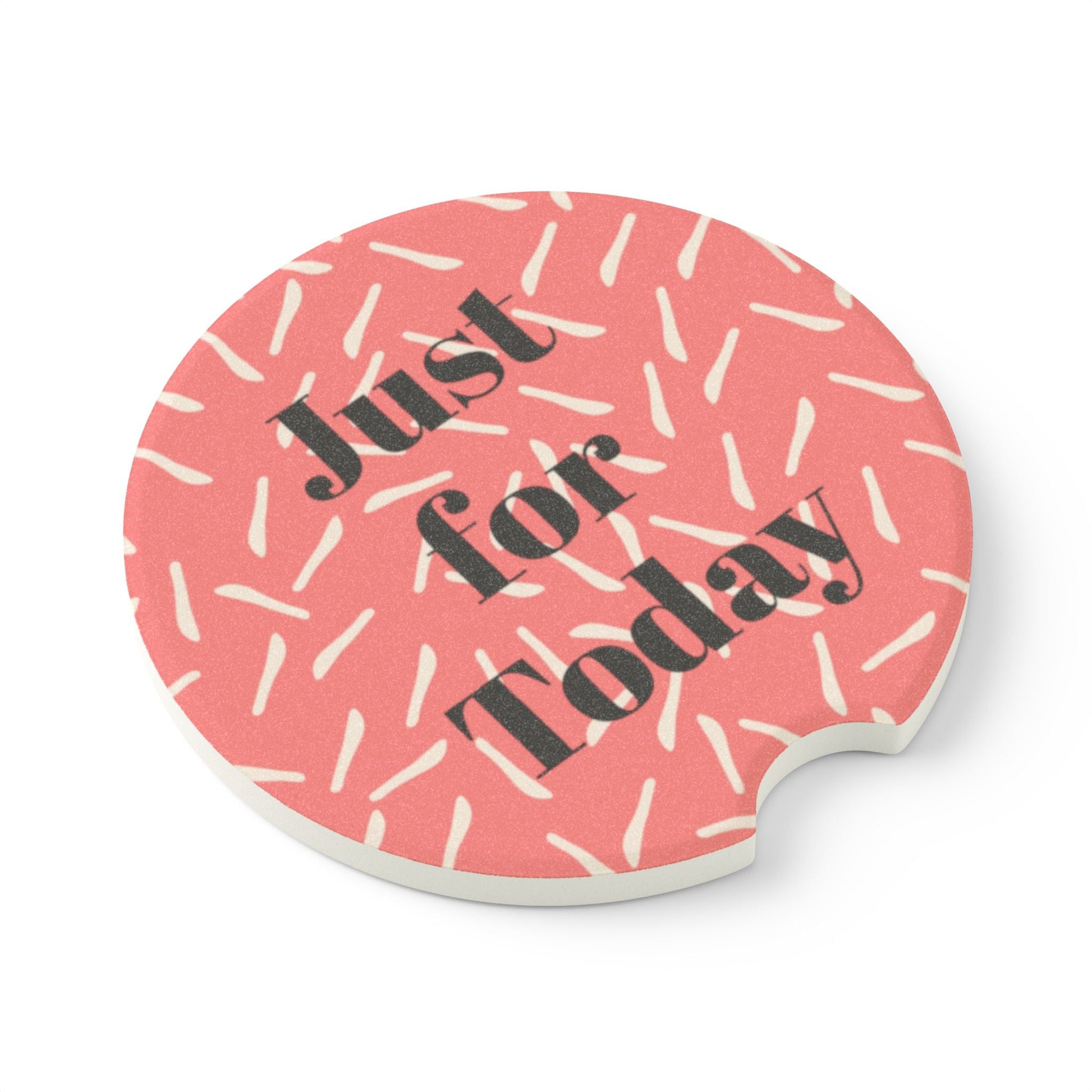 Soapstone Car Coaster Just for Today Peach Chopstick Design Car Coaster - Squirrellyartmama