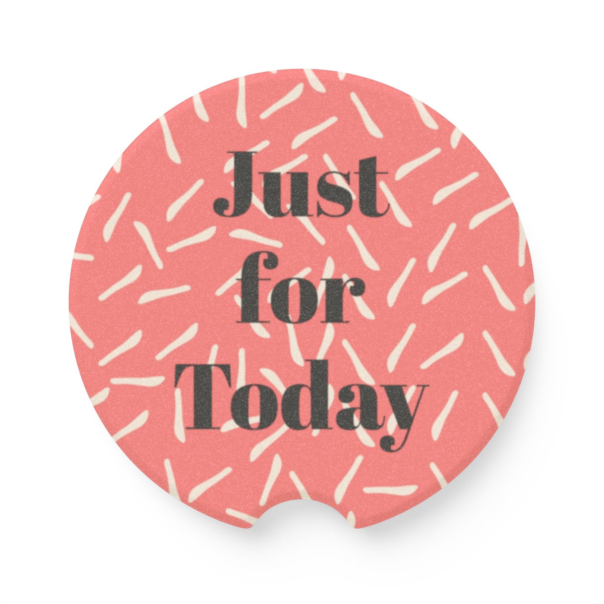 Soapstone Car Coaster Just for Today Peach Chopstick Design Car Coaster - Squirrellyartmama