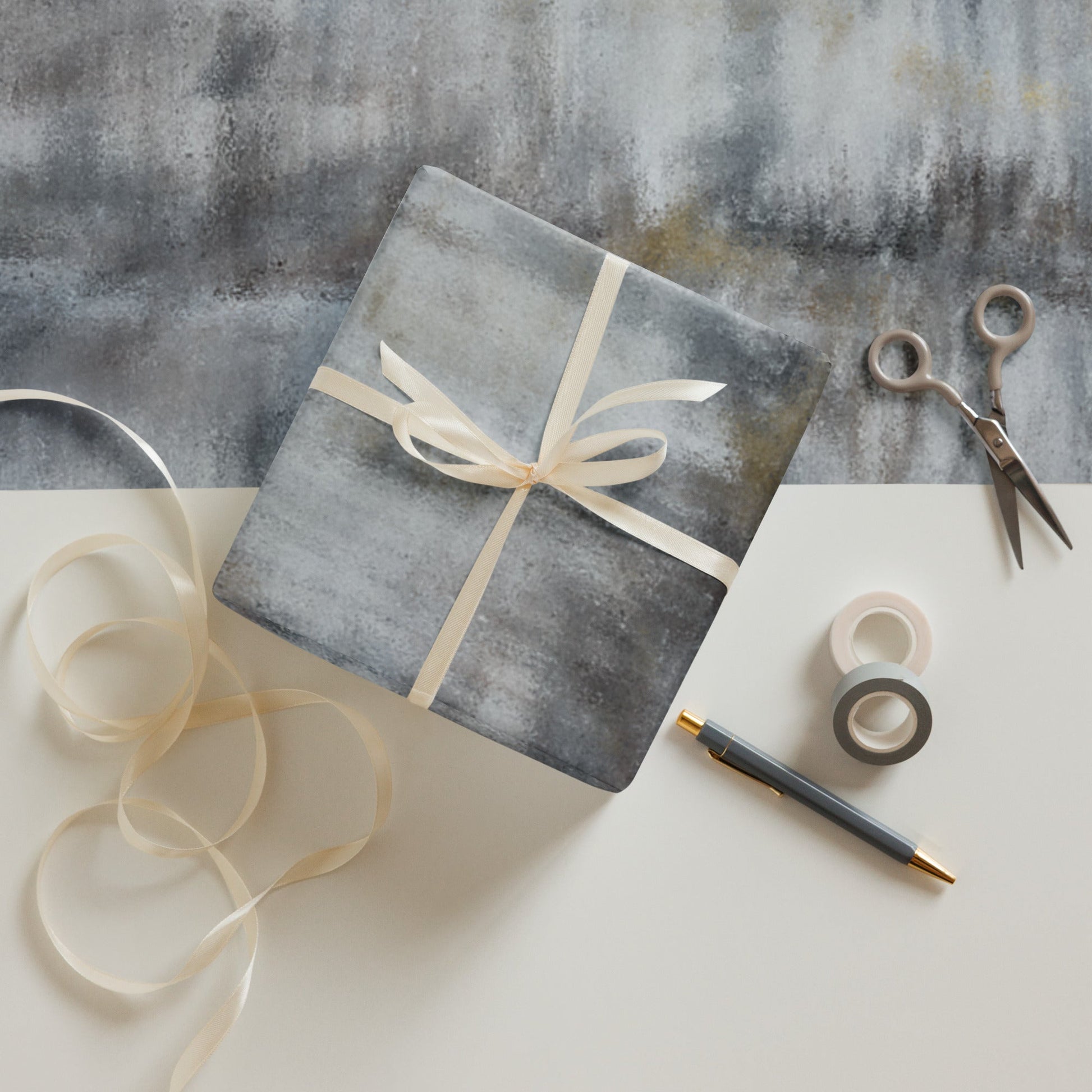 Split Gray Wrapping paper sheet set of 3 - Squirrellyartmama