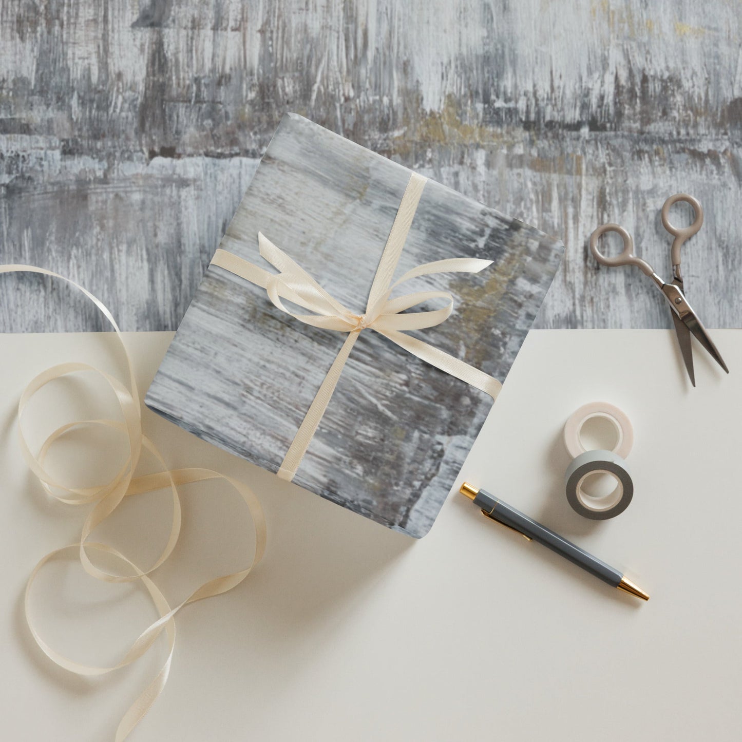 Split Gray Wrapping paper sheet set of 3 - Squirrellyartmama