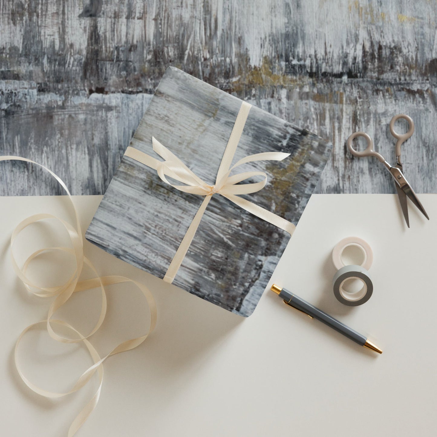 Split Gray Wrapping paper sheet set of 3 - Squirrellyartmama