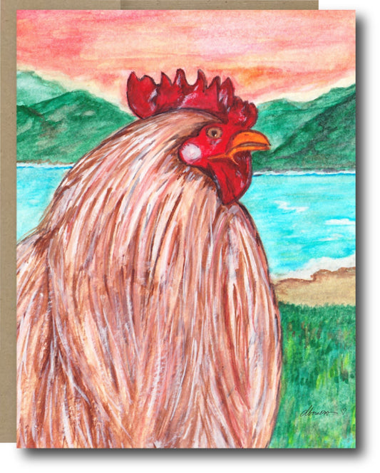 Sunrise Roo Greeting Card - Blank Note Card - Squirrellyartmama