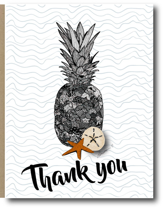 Sweet Thank you Greeting Card - Blank Note Card - Squirrellyartmama