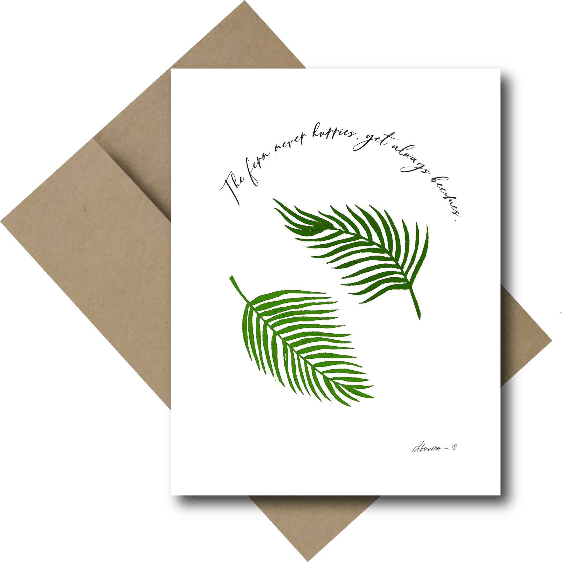 The two ferns Greeting Card - Blank Note Card - Squirrellyartmama