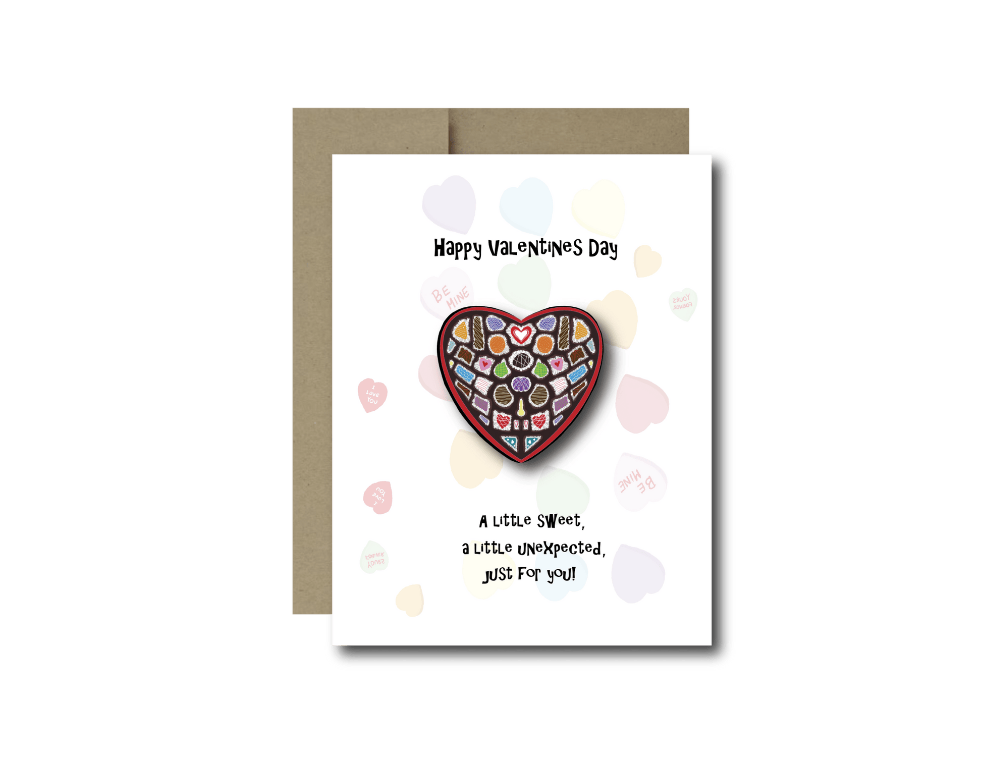 Valentines Card – A Little Sweet Box of Chocolate Valentines Greeting Card - Color Crumbs Club