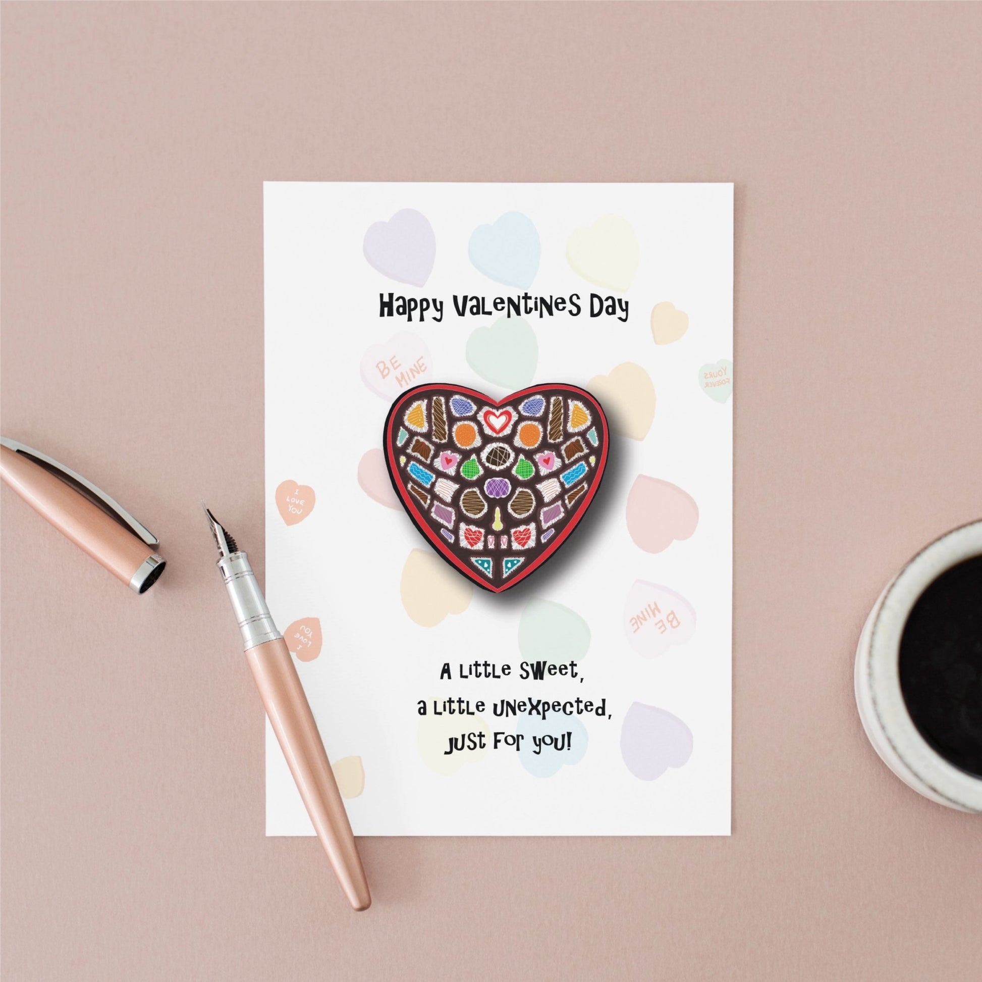 Valentines Card – A Little Sweet Box of Chocolate Valentines Greeting Card - Color Crumbs Club