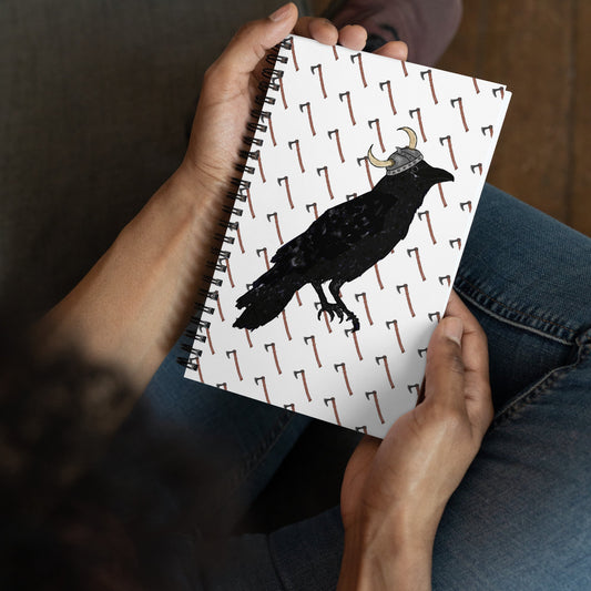 Viking Crow Axe Pattern Spiral notebook - Squirrellyartmama