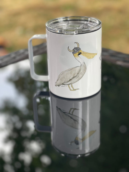 Viking Pelican Camp Mug – 12 oz Aluminum Camping Mug with Splash - Proof Lid (Copy) - Squirrellyartmama